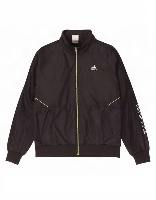 Adidas Mens Graphic Chándal Top Chaqueta Mediano Negro Poliéster