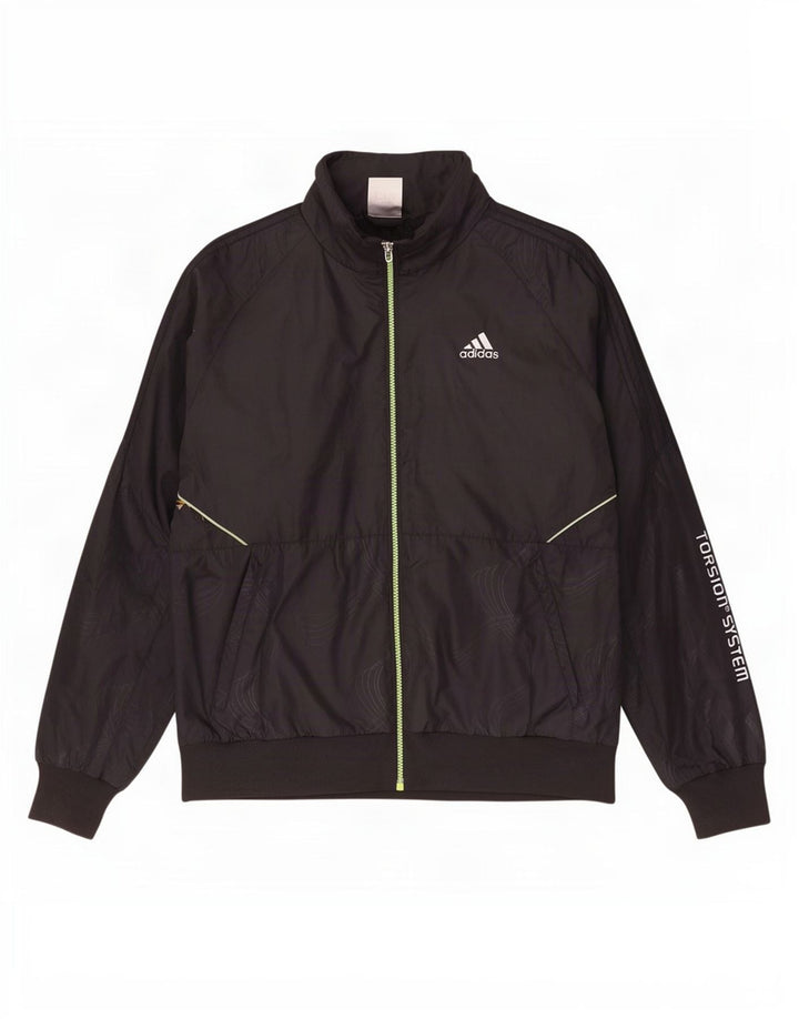 Adidas Mens Graphic Chándal Top Chaqueta Mediano Negro Poliéster