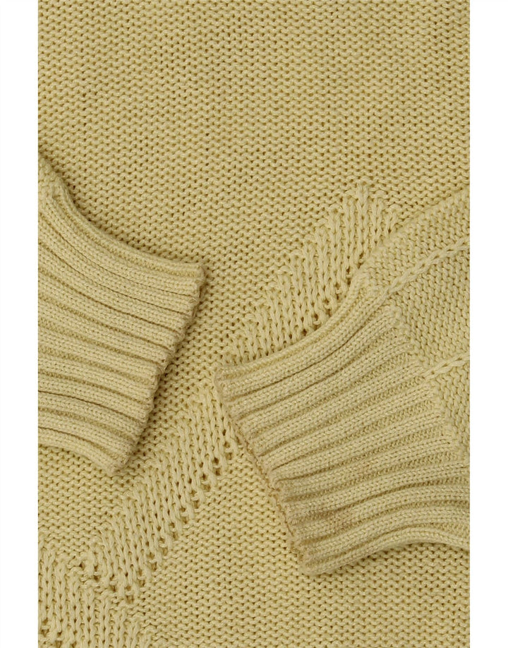 VINTAGE Mens Crew Neck Jumper Sweater IT 50 Medium Yellow Cotton Vintage Vintage and Second-Hand Vintage from Messina Hembry 