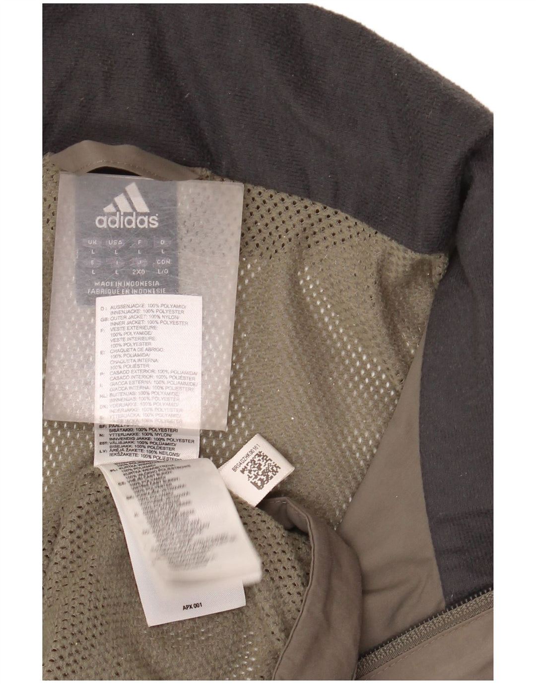 Adidas Chaqueta impermeable para hombre UK 40 Large Khaki Nylon