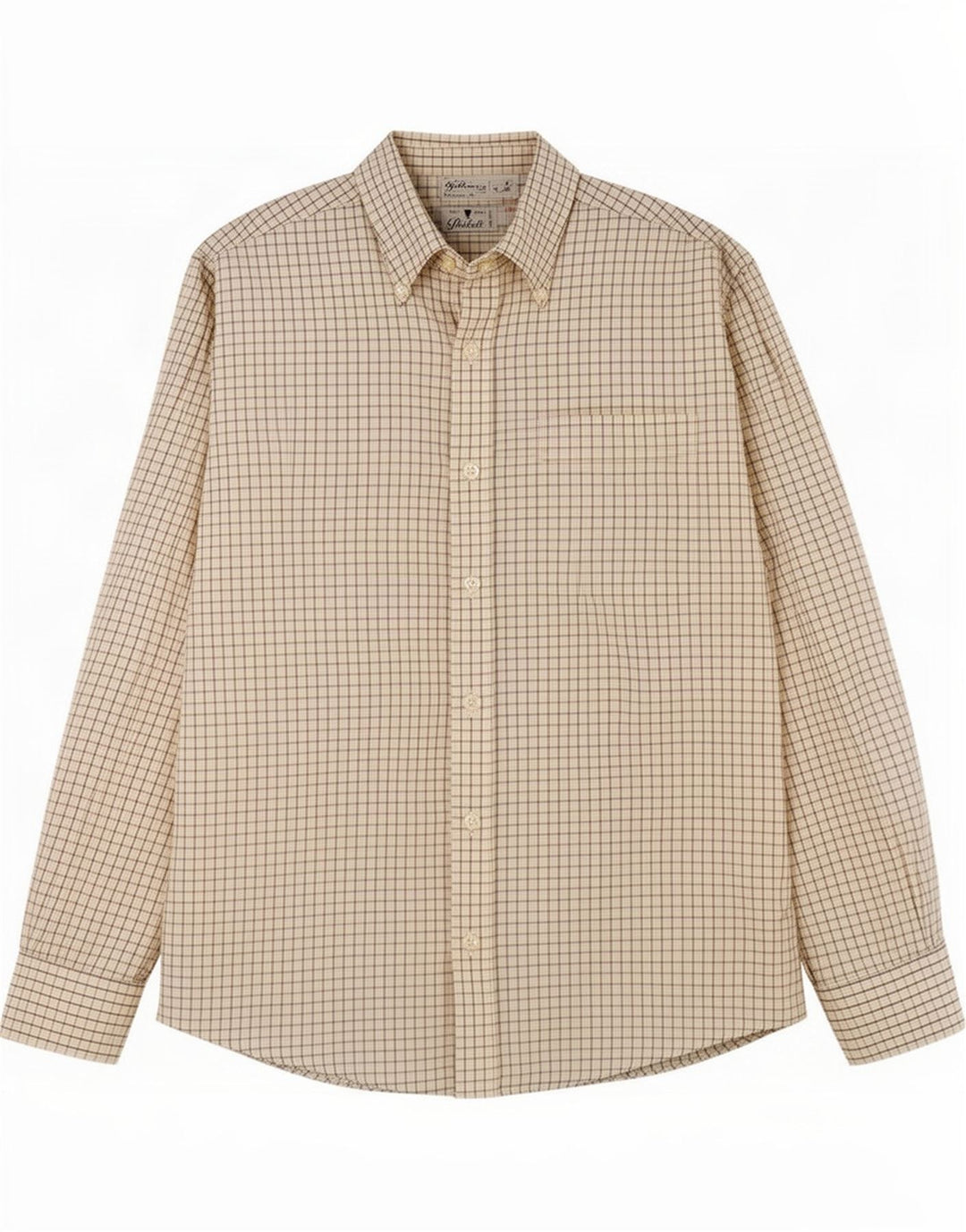 Camisa vintage para hombre mediana a cuadros blancos