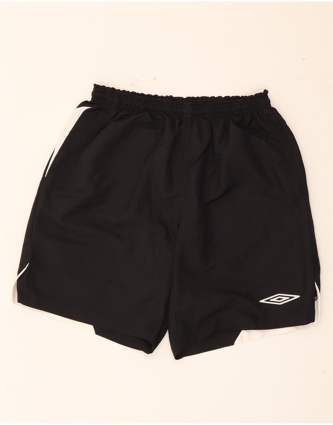 Pantalones cortos deportivos Umbro para hombre, poliéster color block negro grande