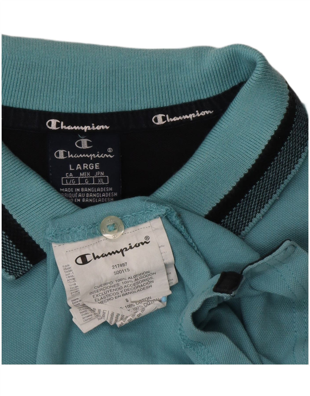 CHAMPION Polo para hombre de algodón azul grande