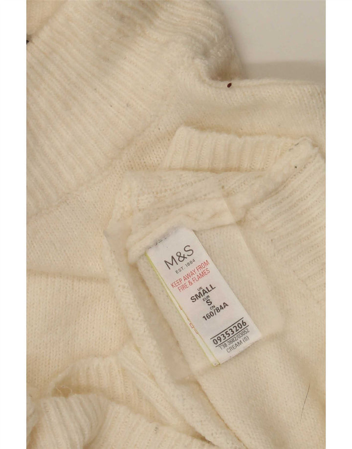 Marks & Spencer Suéter con Cuello Alto para Mujer UK 10 Small Beige