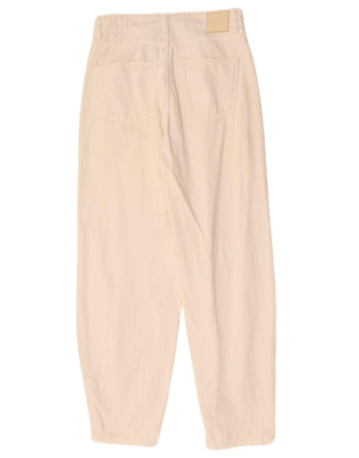 MASSIMO DUTTI Vaqueros cónicos de cintura alta para mujer EU 36 XS W26 L28 Blanco