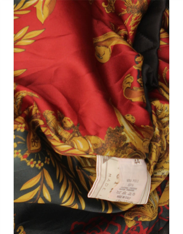 VINTAGE Gabardina de cuero para mujer IT 44 Cuero negro medio