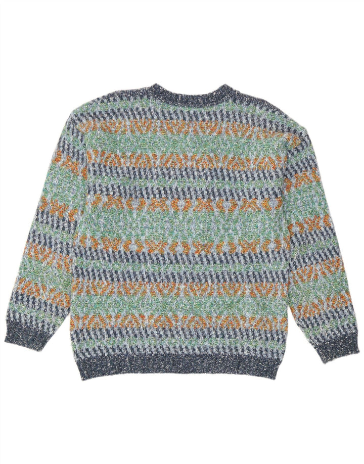Polo Norte Hombre Cuello Redondo Jersey Suéter Grande Multicolor Geométrico