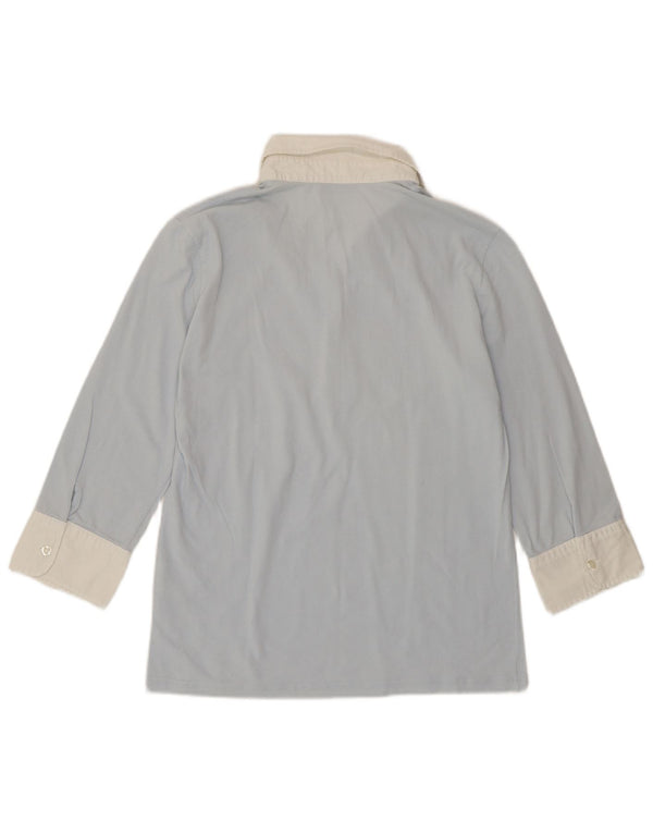 Fred Perry Polo de manga 3/4 para mujer UK 44 Grande Azul Colorblock Algodón