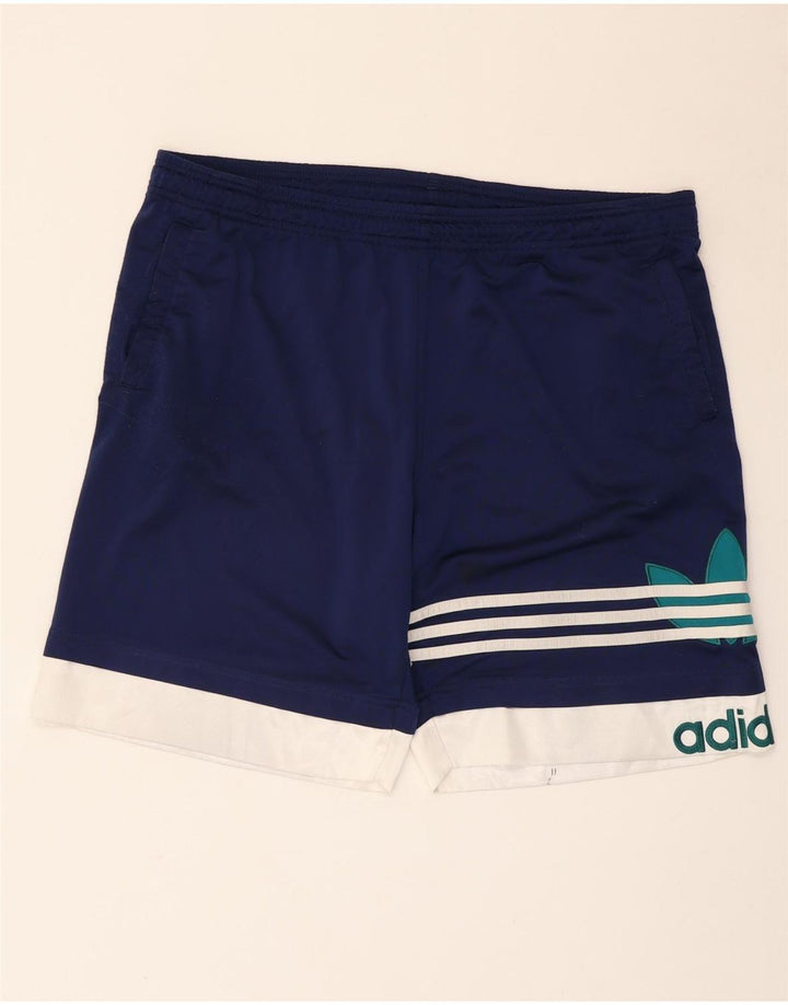 Adidas - Pantalones cortos deportivos con gráficos para hombre, poliéster, color azul marino, talla grande