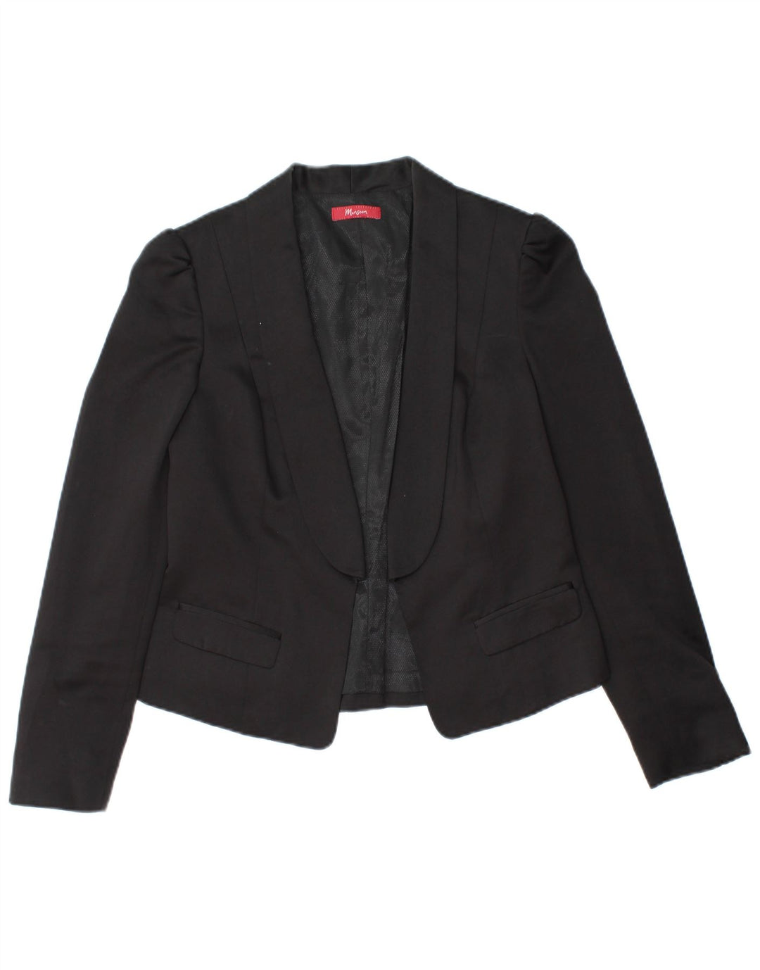 MONSOON Chaqueta tipo blazer abierta para mujer UK 10 Small Poliéster negro