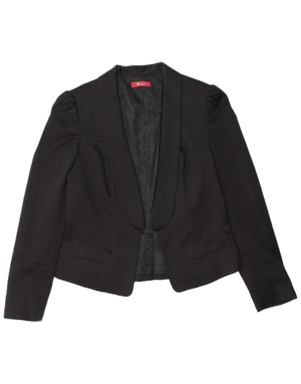 MONSOON Chaqueta tipo blazer abierta para mujer UK 10 Small Poliéster negro