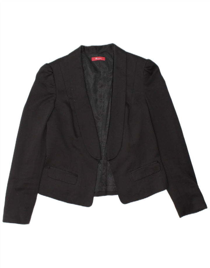 MONSOON Chaqueta tipo blazer abierta para mujer UK 10 Small Poliéster negro
