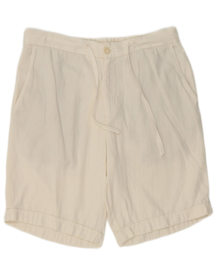 Zara Hombre Pantalones Cortos Chinos Grande W32 Algodón Blanco