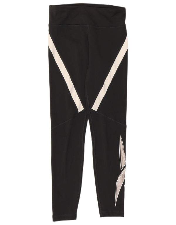 Leggings Reebok Speed Wick para mujer UK 8/10 Small Negro Colorblock Poliéster