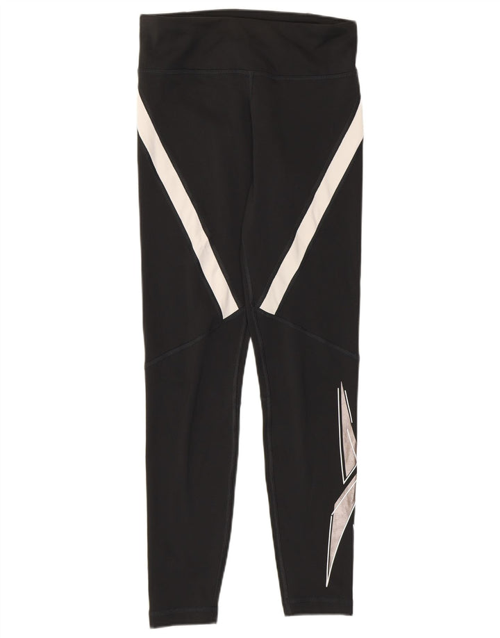 Leggings Reebok Speed Wick para mujer UK 8/10 Small Negro Colorblock Poliéster