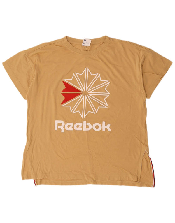 Reebok Camiseta Gráfica Mujer Top UK 20/22 XL Beige Algodón