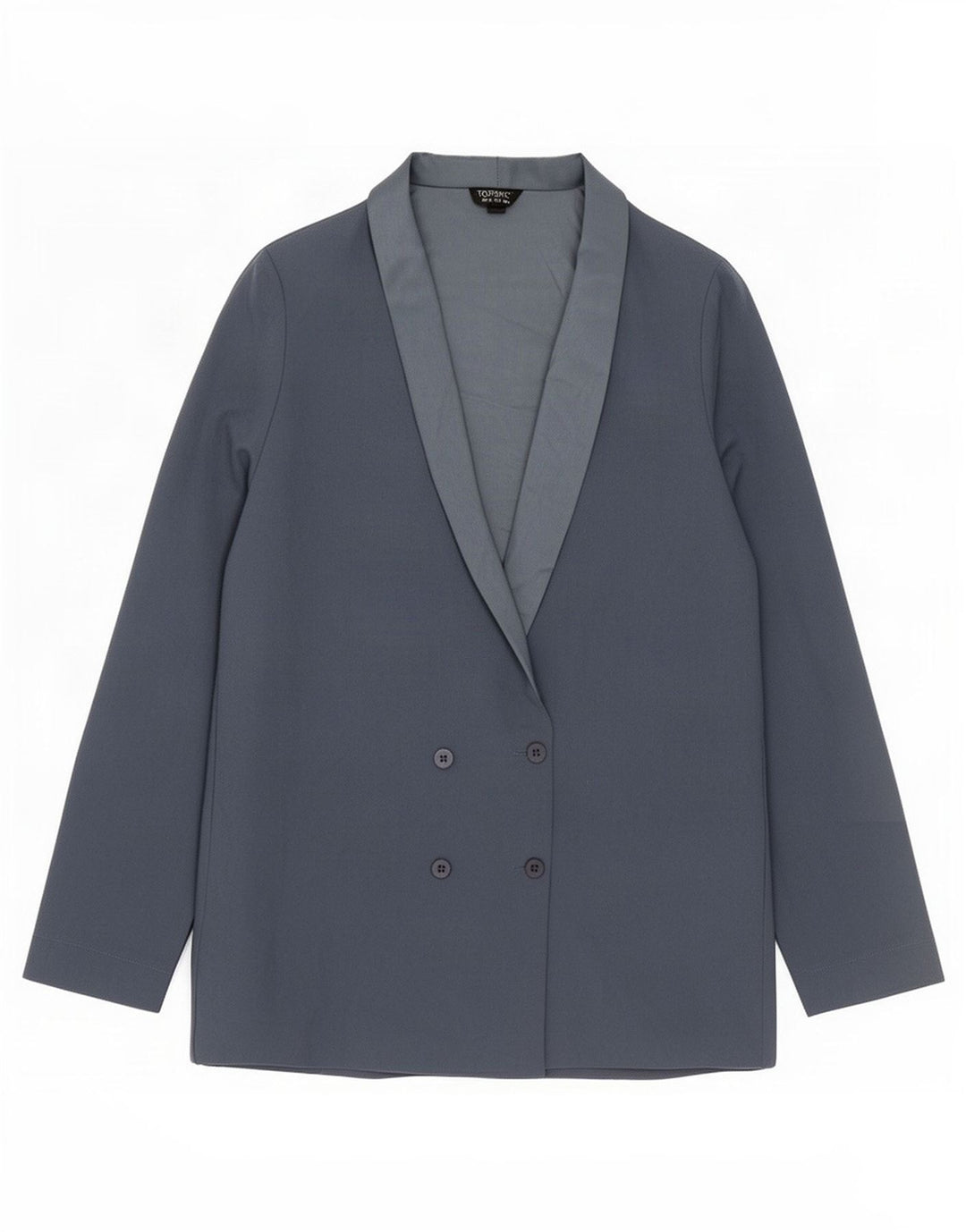 Topshop Chaqueta tipo blazer con doble botonadura para mujer UK 10 Small Poliéster azul