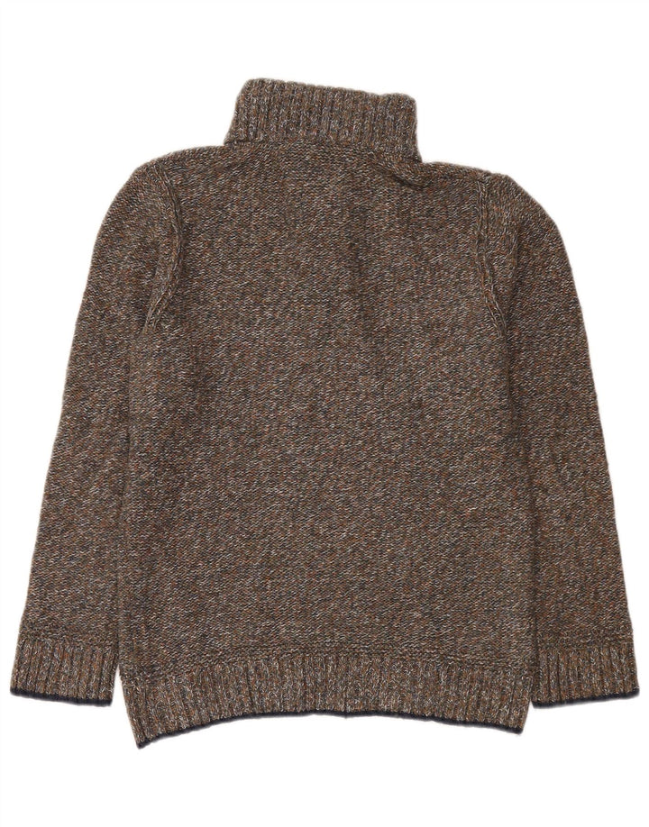 Jersey de hombre con cuello abotonado de Fat Face Pequeño de algodón moteado en verde