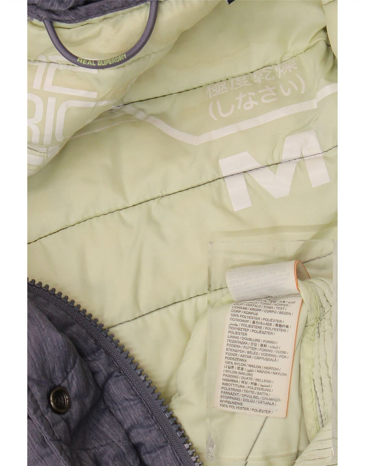 SUPERDRY Chaqueta acolchada con capucha para mujer UK 40 Mediana Azul marino Poliéster