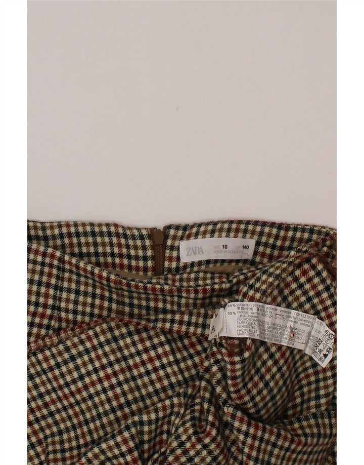 ZARA Falda Pantalón Niña 9-10 Años Multicolor Pata De Gallo Poliéster