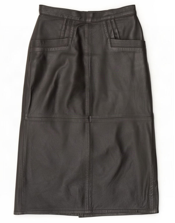 Falda de cuero de cintura alta para mujer Ruby EU 38 Medium W28 Black