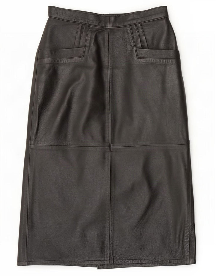 Falda de cuero de cintura alta para mujer Ruby EU 38 Medium W28 Black