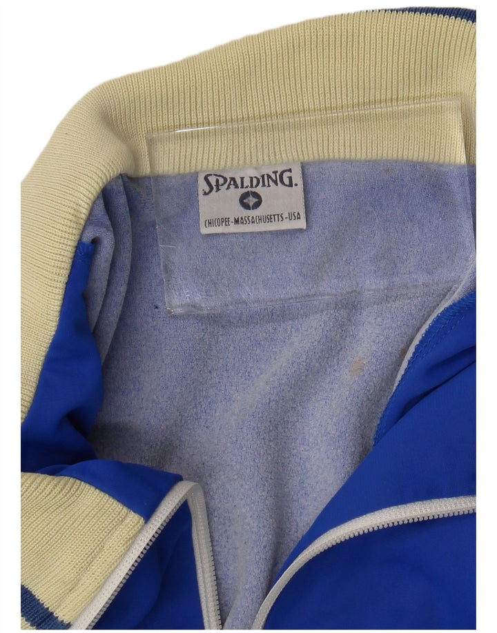 SPALDING Chaqueta superior de chándal con gráfico para hombre, color azul grande, color block
