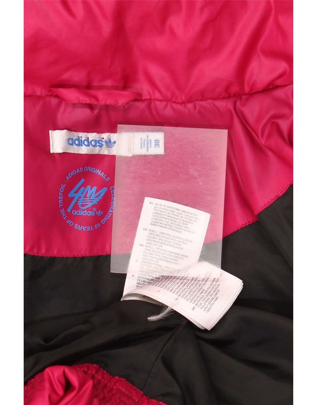 Adidas Chaqueta acolchada con capucha para mujer EU 38 Poliéster rosa medio