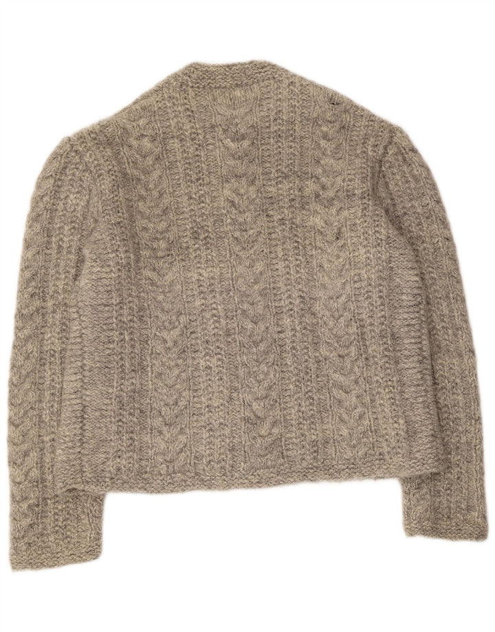Vintage hombres Cardigan suéter grande gris
