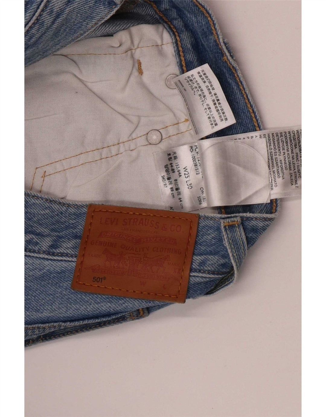 Vaqueros Levi's Mujer 501 Rectos W25 L30 Algodón Azul