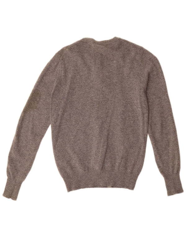 Benetton Womens Cardigan Sweater UK 10 Small Grey Wool