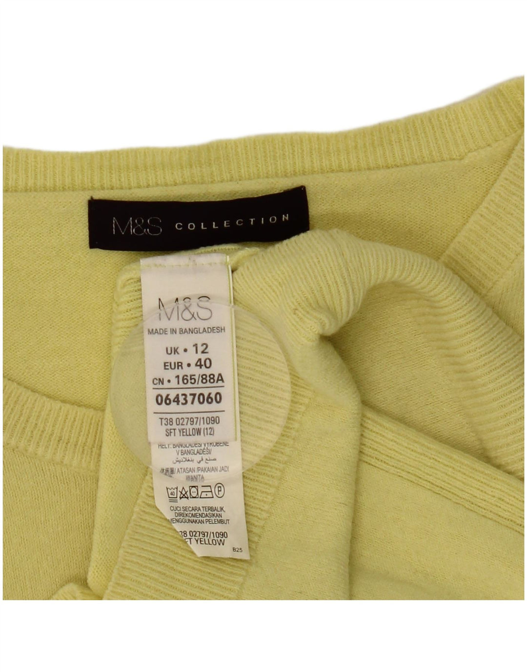 Marks & Spencer - Jersey de cuello redondo para mujer, talla 40, color amarillo mediano