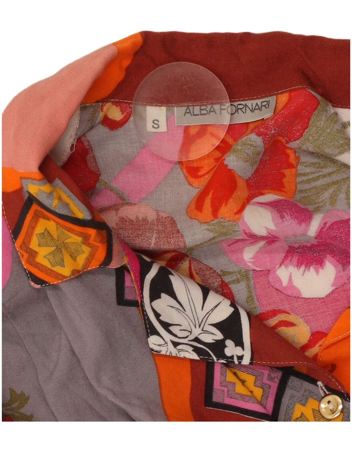 ALBA FORNARI Camisa extragrande para mujer Reino Unido 10 Pequeño patchwork multicolor