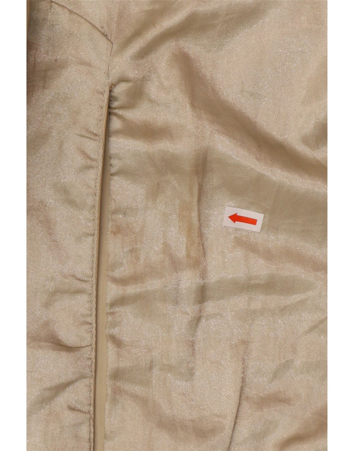 OLLY & CO Abrigo de cuero para mujer UK 10 Small Beige Leather