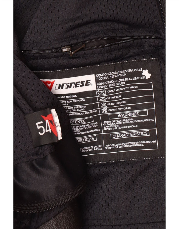 DAINESE Chaqueta Graphic Racer para hombre Talla 54 Grande Cuero color block negro
