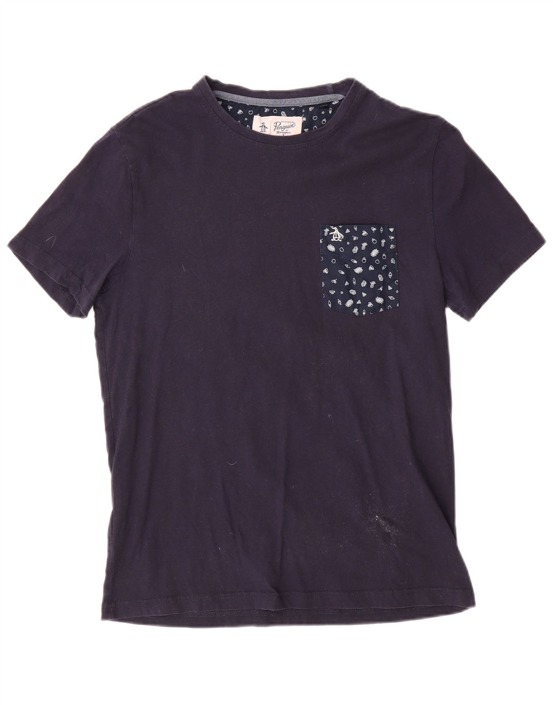 Camiseta Penguin Hombre Top Medium Azul Marino Algodón