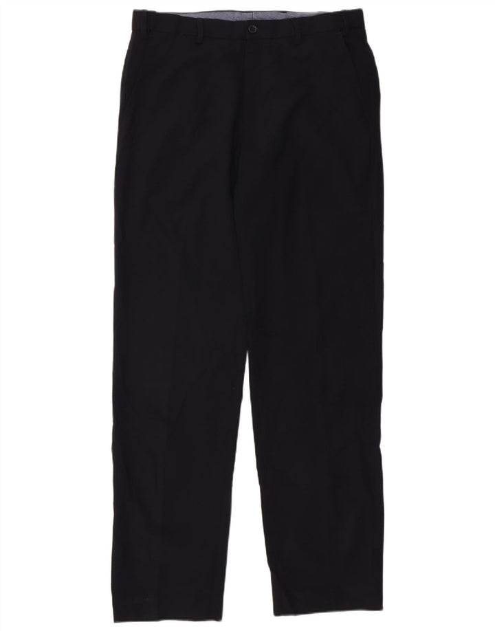 Marks & Spencer Pantalón de traje regular recto para hombre W34 L33 Azul marino