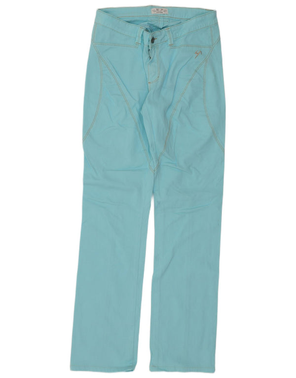 9.2 by Carlo Chionna Pantalones informales rectos para mujer W28 L30 Turquesa