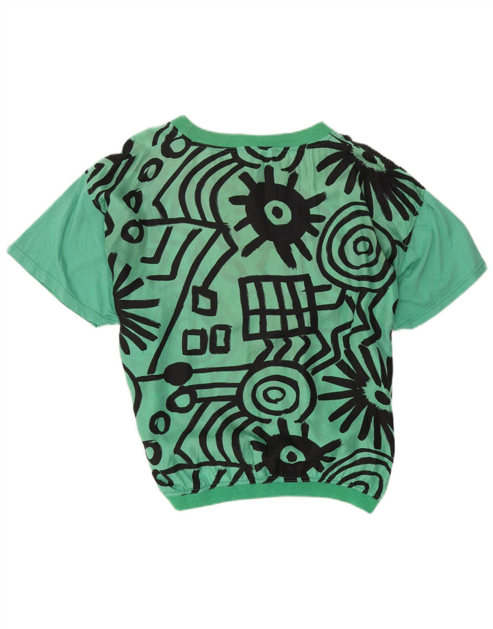 Blusa Oversize Mujer Codice Top IT 44 Seda Geométrica Verde Medio