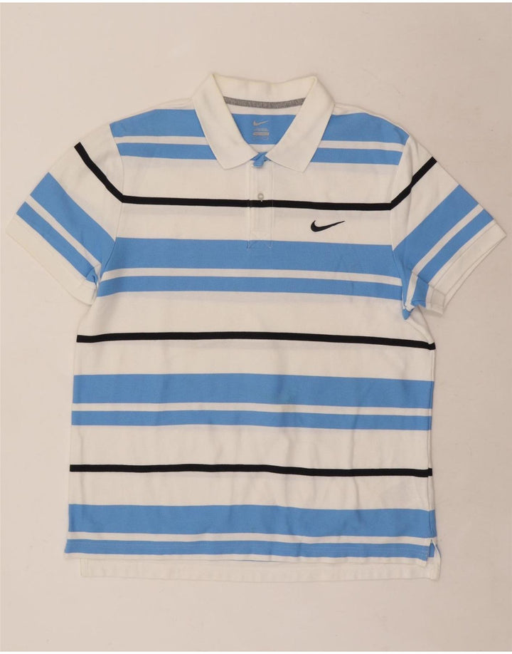 Polo Nike Hombre Grande De Algodón A Rayas Blancas