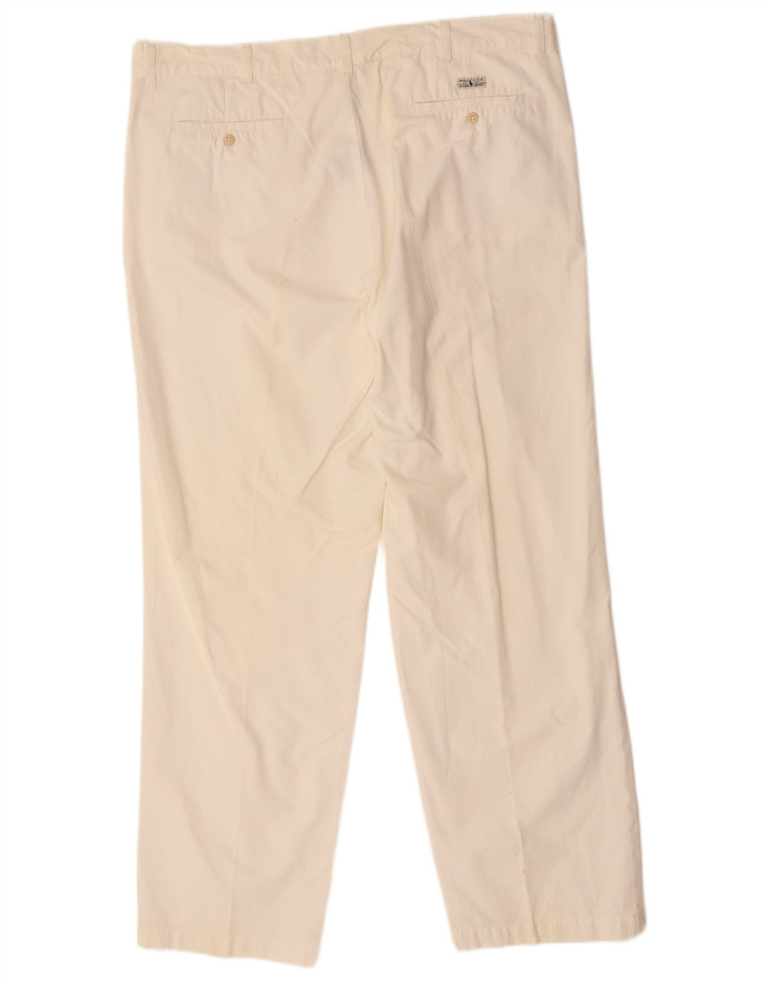 POLO RALPH LAUREN Pantalón chino recto para hombre W42 L34 Algodón blanco