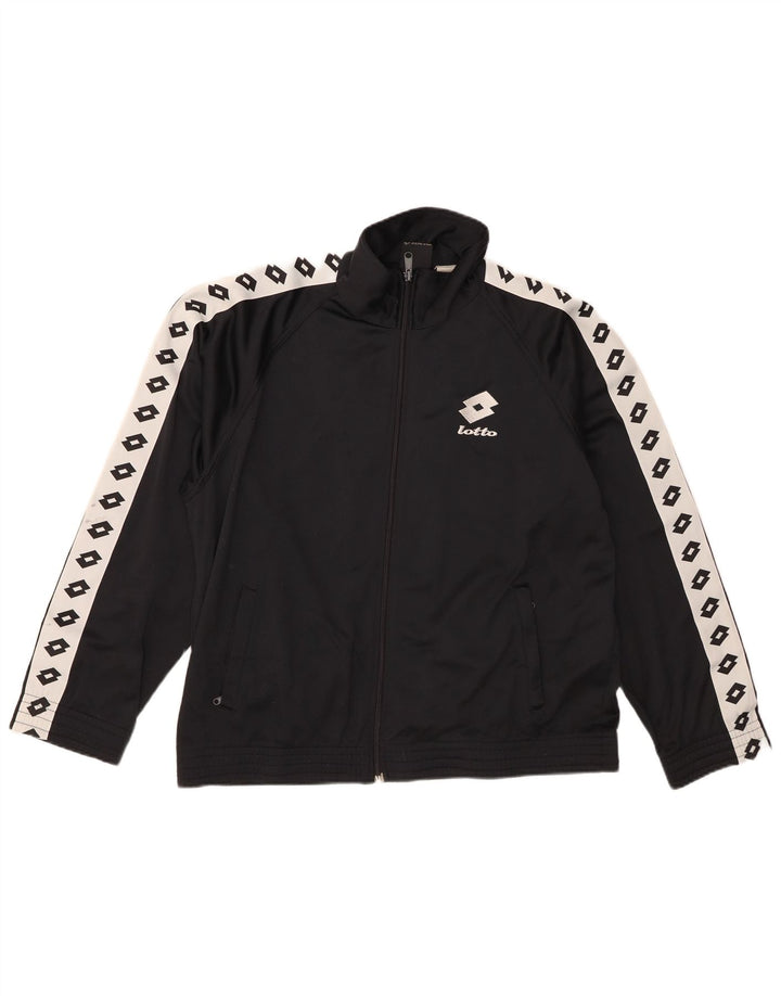 Lotto Hombre Chaqueta De Chándal Con Gráfico Grande Negro Color Block