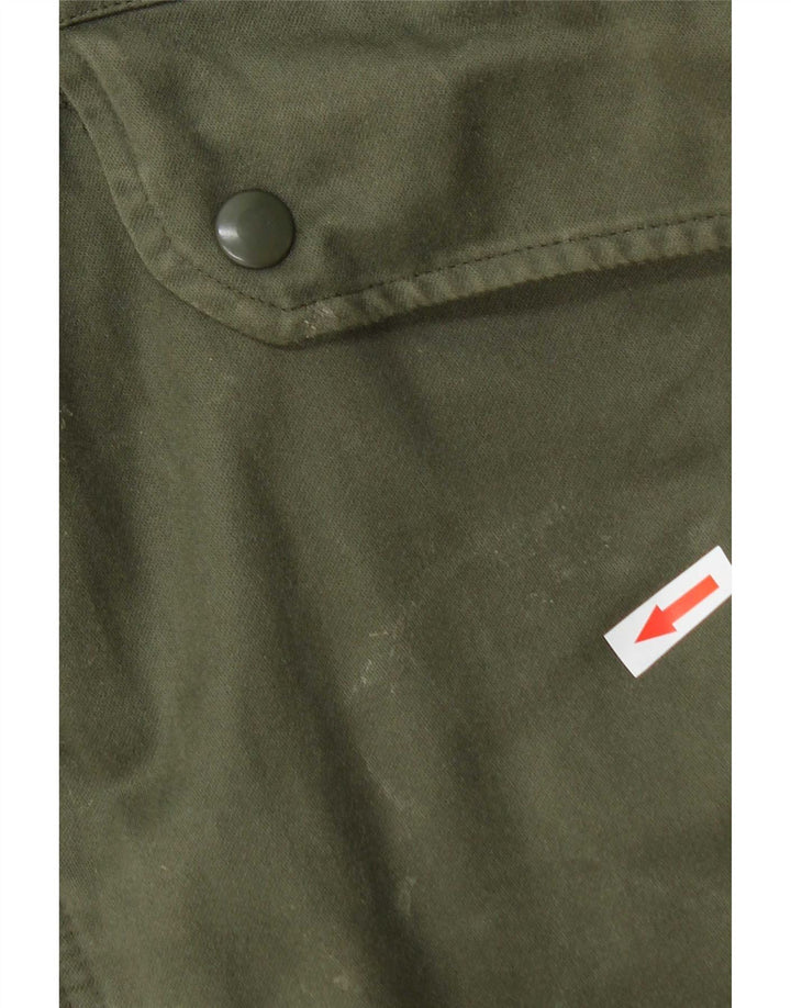 Vintage hombres con capucha Parka chaqueta Reino Unido 40 verde grande