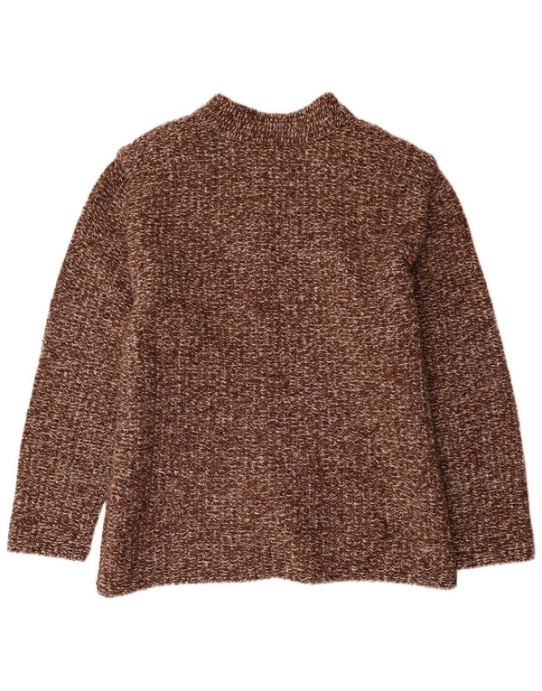 Vintage mujer Cardigan suéter Reino Unido 20 2XL marrón moteado