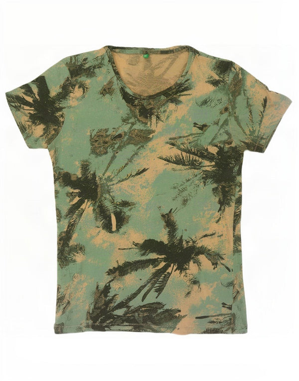 Benetton Hombre Camiseta Top Small Verde Hawaiano