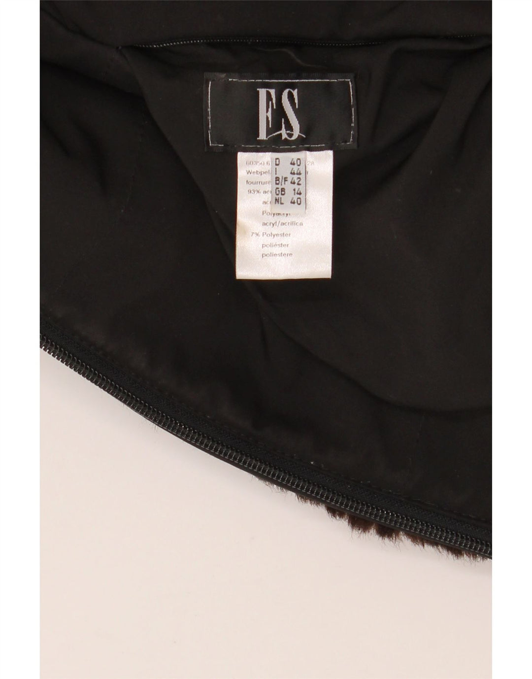 VINTAGE Chaleco de piel sintética para mujer Reino Unido 14 Acrílico marrón medio