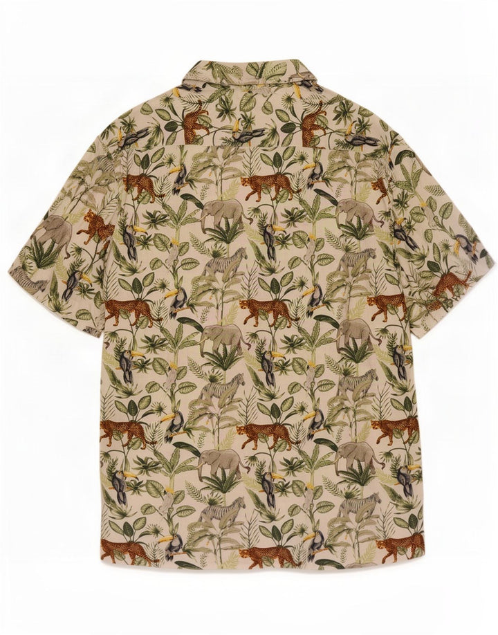 Tessentials Camisa De Manga Corta Jungle Large Estampado Animal Multicolor Hombre