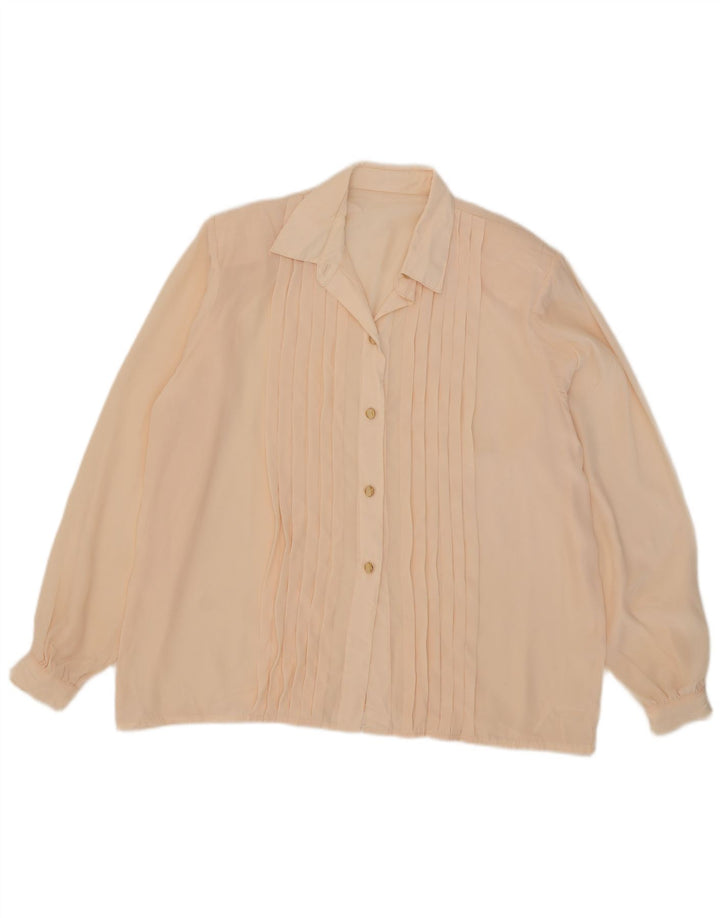 Vintage mujer camisa de gran tamaño blusa Reino Unido 18 XL rosa