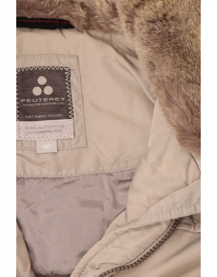 PEUTEREY Chaqueta acolchada con capucha para mujer IT 40 Small Gris Poliamida