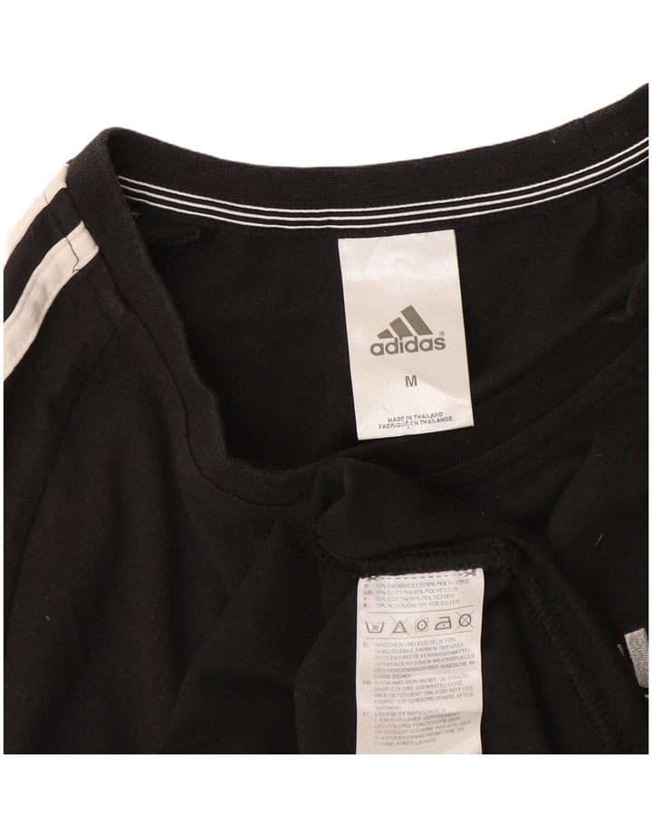 Adidas Mens Climalite Camiseta Top Medio Negro Algodón